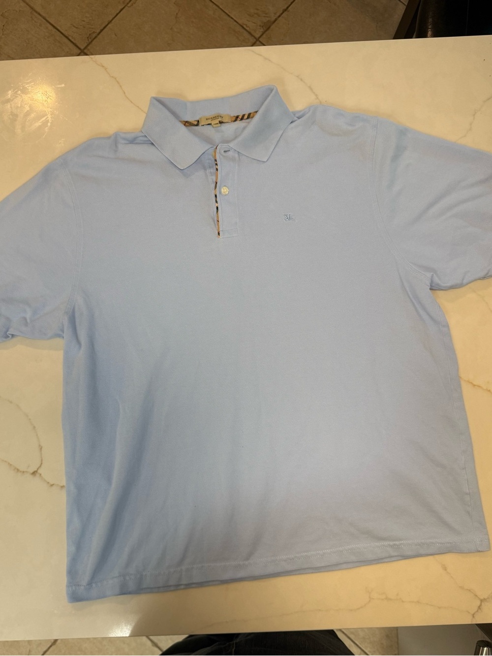 Authentic Burberry London Light Blue Polo Shirt Men’s XXL